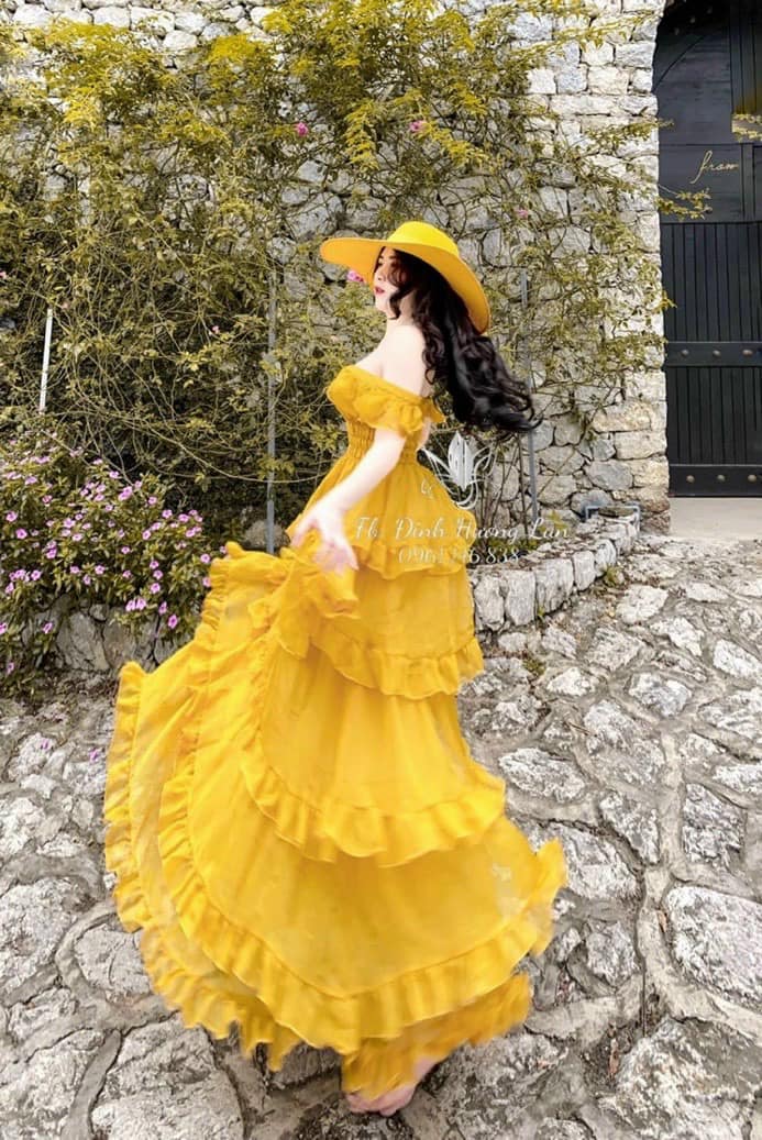 Váy voan vintage beog tầng