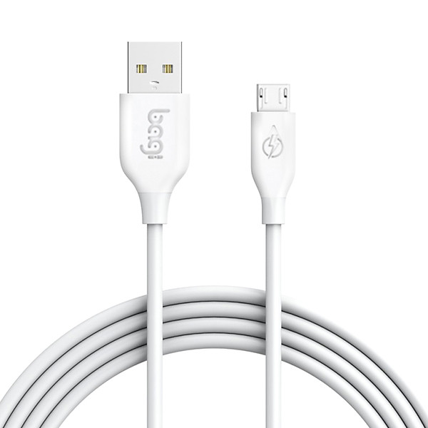 Cáp sạc nhanh micro usb sợi đồng mạ thiếc bagi - trắng - hàng chính hãng