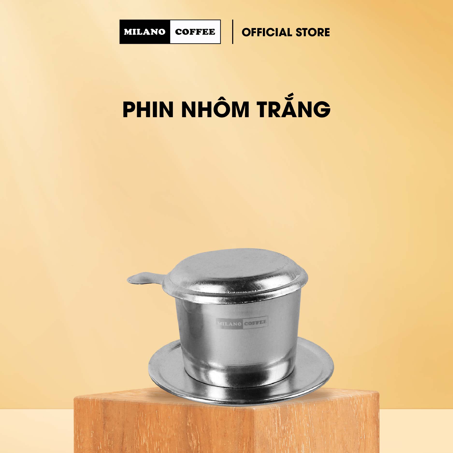 Phin nhôm trắng pha cà phê Milano Coffee