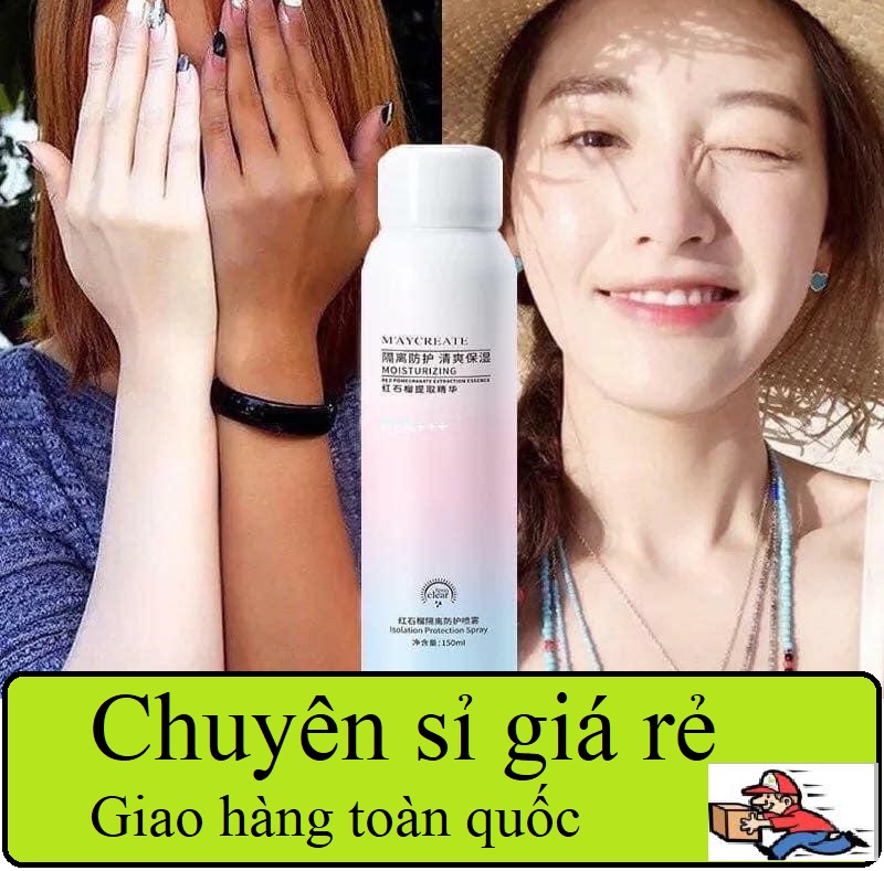 [ COMBO 5 CHAI ] Xịt dưỡng trắng Maycreat, Xịt chống nắng Maycreat, Xịt Make Up