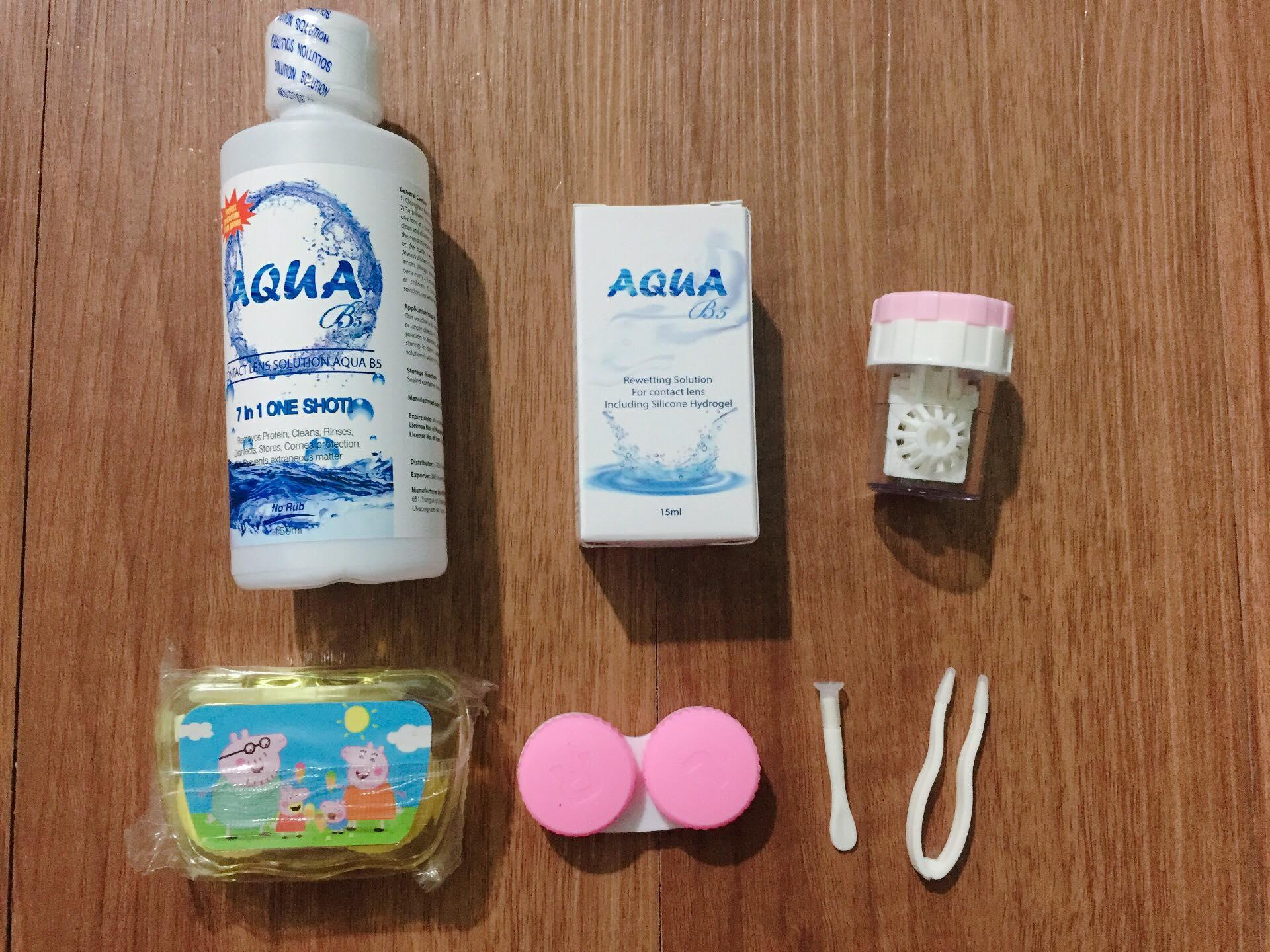[HCM]Combo Nước Ngâm + Nhỏ Mắt Contact Lens + Khay Gương Full Dụng Cụ + Máy Rửa Contact Lens