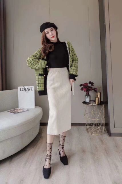 Chân váy len dáng dài Quảng Châu