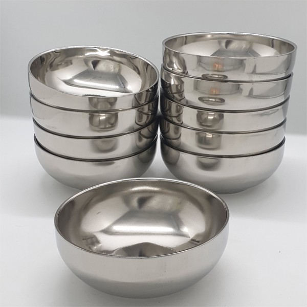 Combo 10 Chén Inox Xoăn 2 Lớp Cách Nhiệt