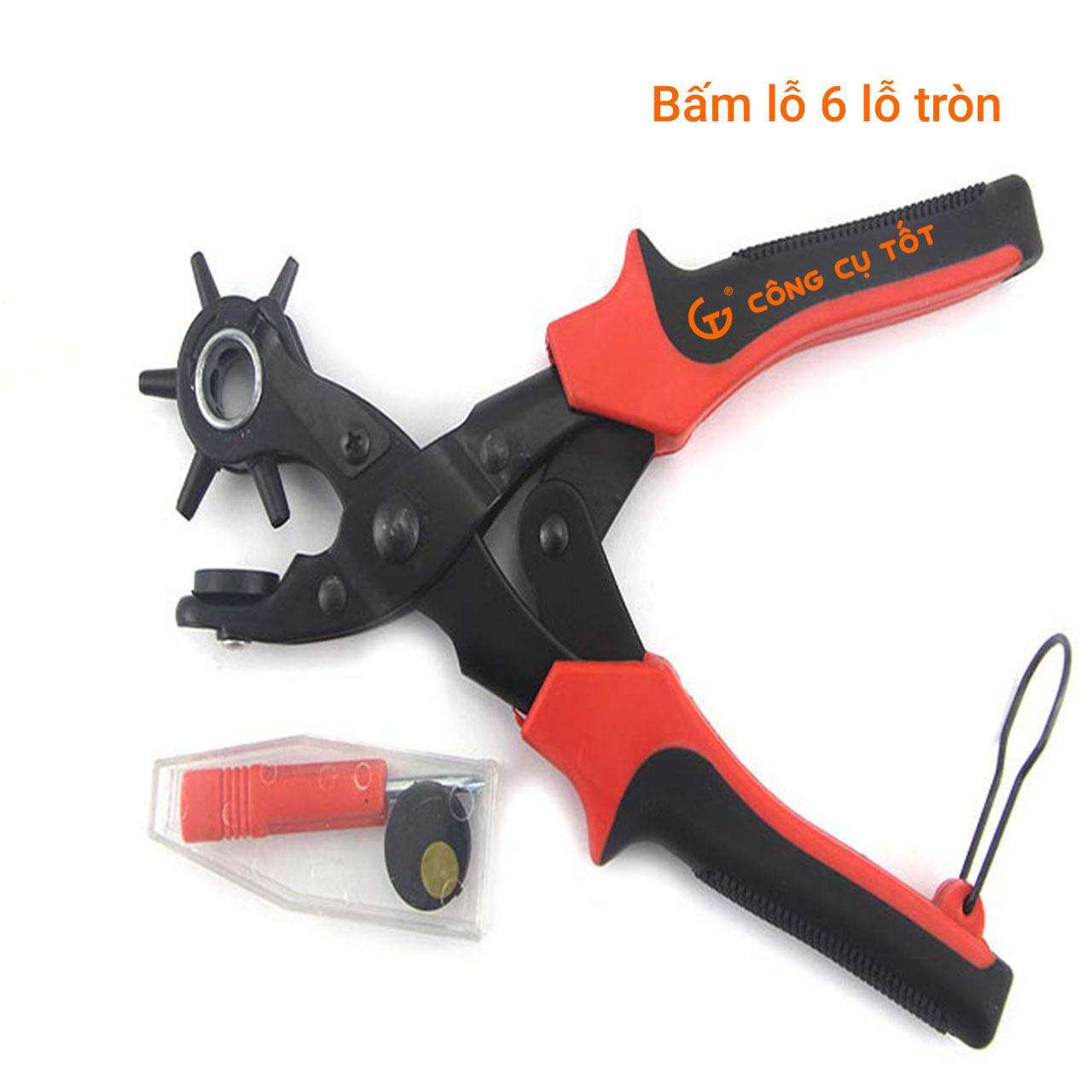 Kìm bấm lỗ dây nịt 6 lỗ tròn