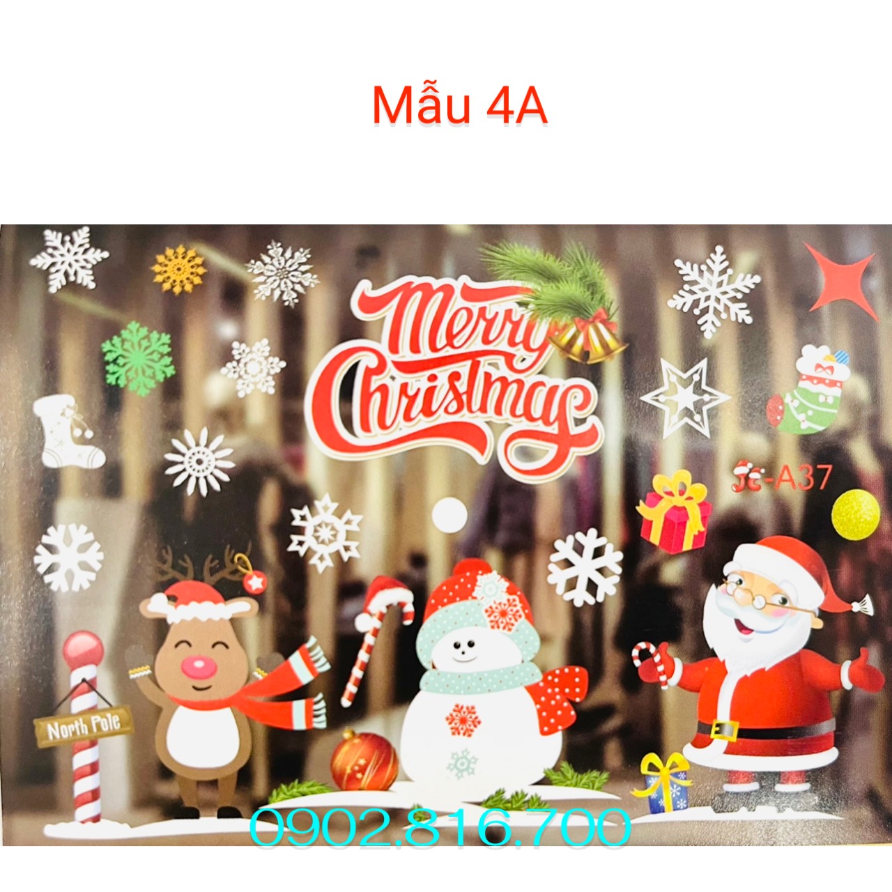 Decan - hình dán dán tường - dán kiếng - dán cửa hình cây thông - người tuyết - ông già noel phụ kiện trang trí noel