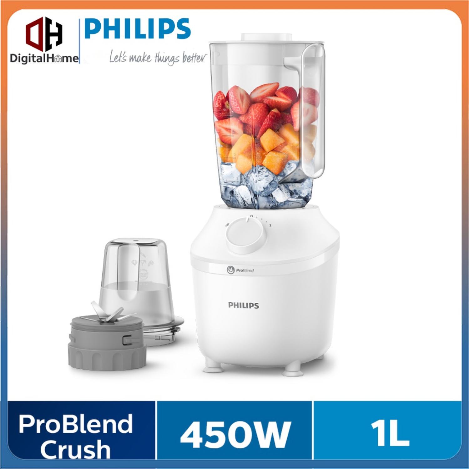 Máy xay sinh tố philips hr2041/10, công suất 450w hàng chính hãng - bh 2 năm