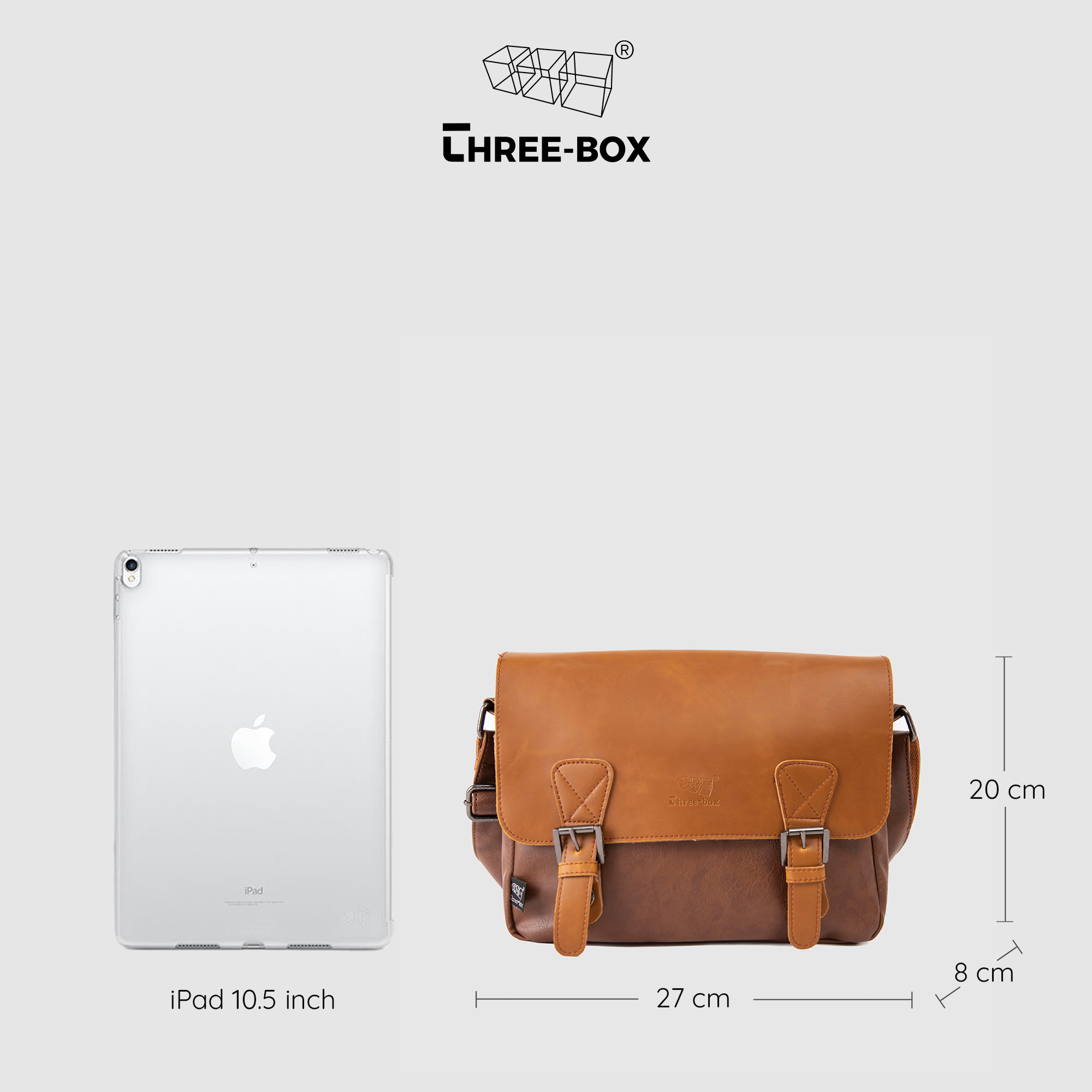 Cặp da đeo chéo cho ipad Unisex Three-box - MS3539