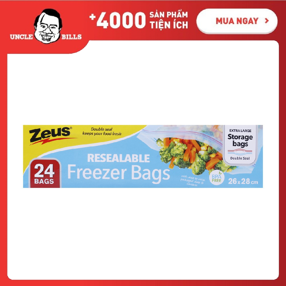 Túi Zip đựng thực phẩm 24 cái/bộ Uncle Bills BC0480