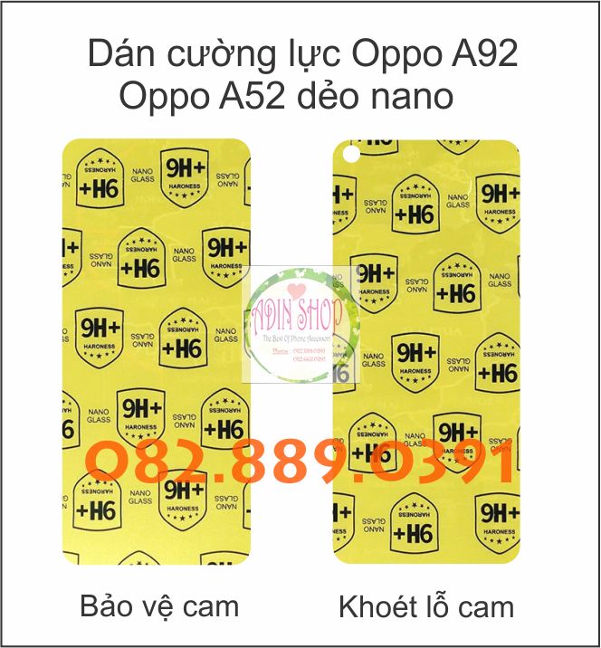 Dán cường lực Oppo A52/ Oppo A92 dẻo trong nano siêu bền chống va đập