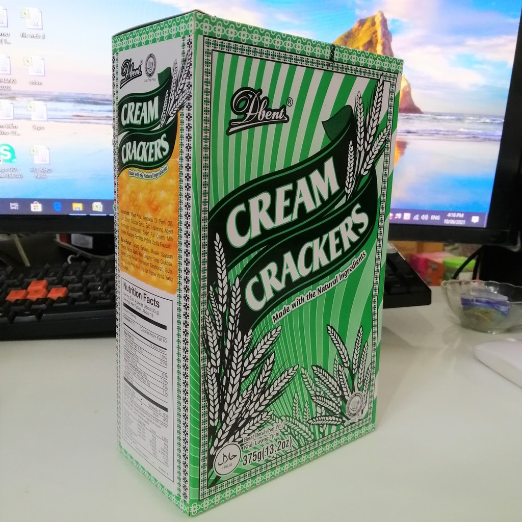 Bánh Lúa Dbent Cream Crackers (Hộp 375gxanh)