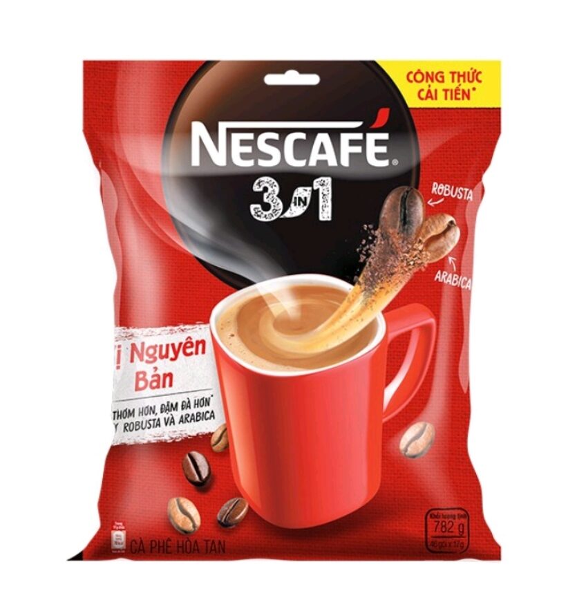 Cà phê hoà tan Nescafe 3 in 1 Bịch 46 gói cafe (Date 2025)