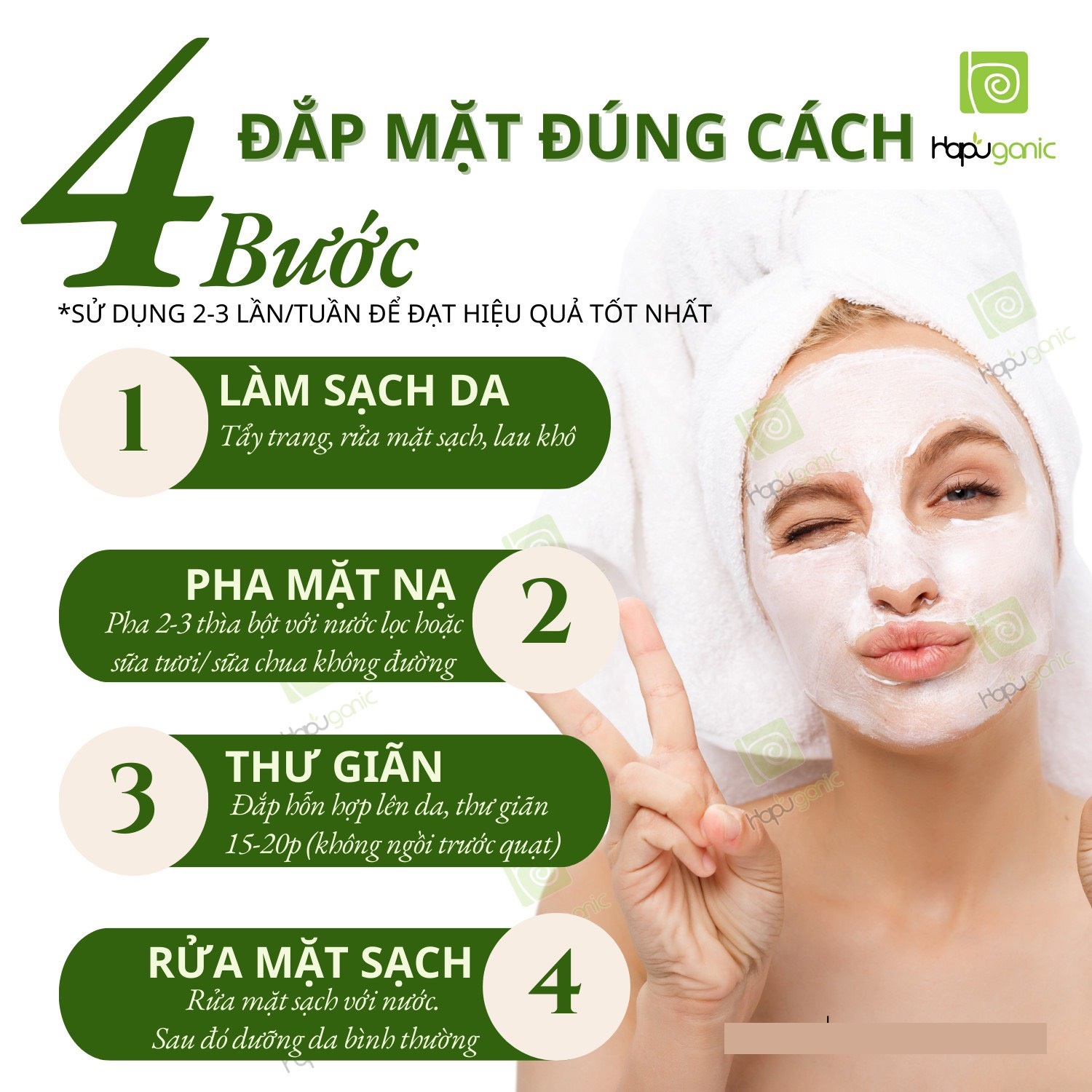 Bột Rau Má Sấy Lạnh Nguyên Chất Đắp Mặt Hapuganic