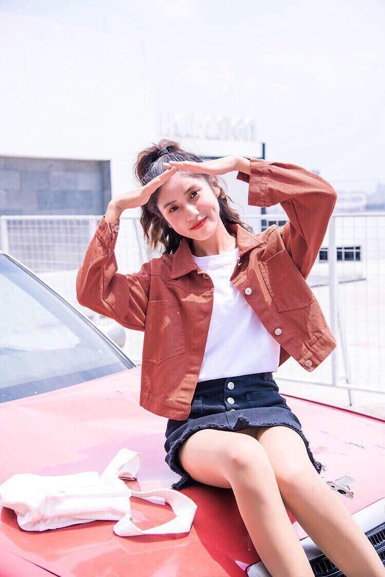 ÁO KHOÁC NỮ NHIỀU MÀU LỰA CHỌN VẢI KAKI JEANS ÁO KHOÁC NHẸ VẢI MỀM MỘT HÀNG NÚT TAY DÀI + ÁO THUN TRƠN (MUA RIÊNG)