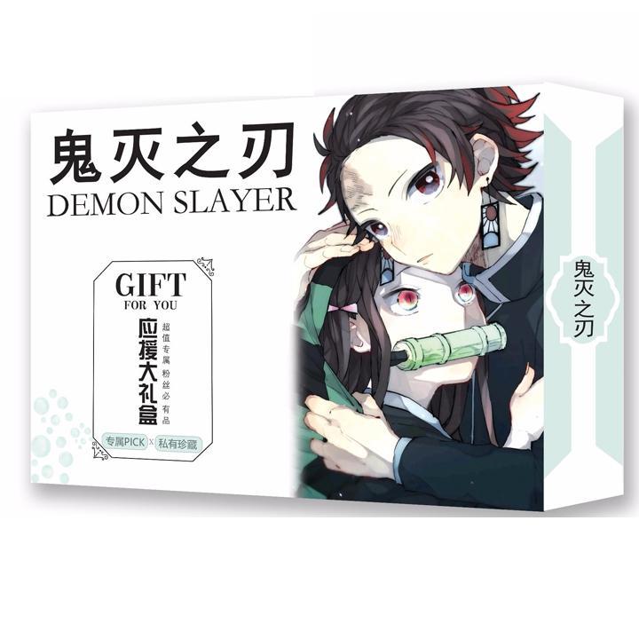 (80 mẫu 3) Hộp quà Kimetsu No Yaiba Thanh Gươm Diệt Qủy A5 poster postcard bookmark banner huy hiệu ảnh dán album