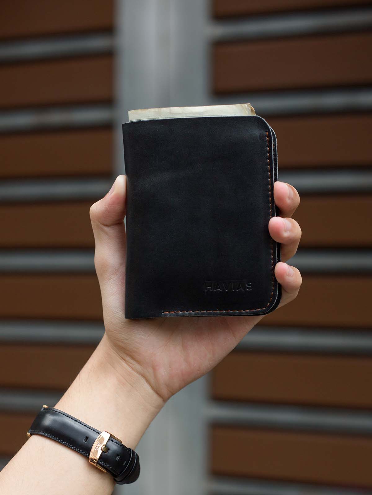 VERTICAL HAVIAS ví dáng đứng thủ công da bò sáp thật Pullup 100% cao cấp