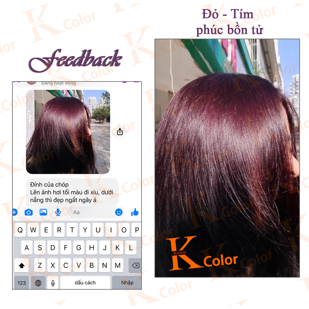 KaoKao | Thuốc nhuộm tóc Phúc Bồn Tử - Đỏ Tím kcolor