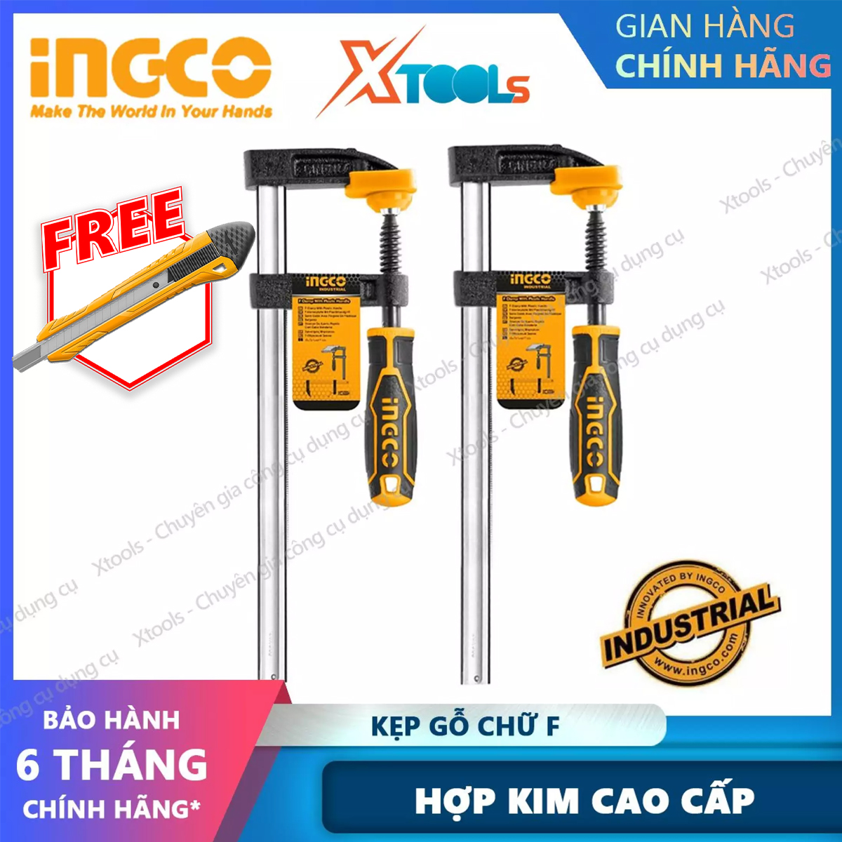 Clip wooden letters f ingco HFC021205 rugged design and easy tightening or twist. Wooden clip is machined monolithic for ruggedness and good strength-genuine product [XTools] [xsafe]