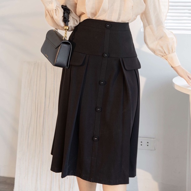 MAIIMER - Chân váy Black Pleated