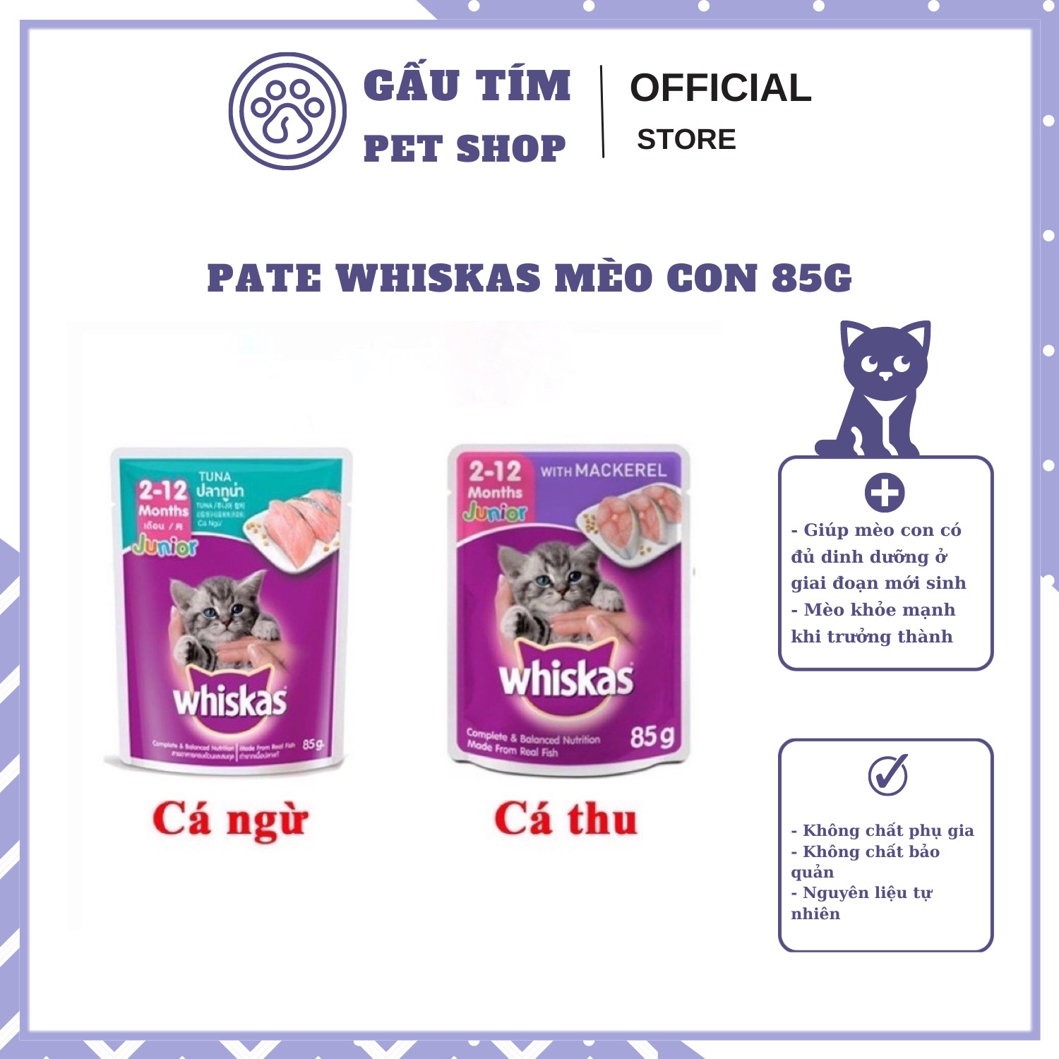 Pate Whiskas mèo whiskas junior 80g