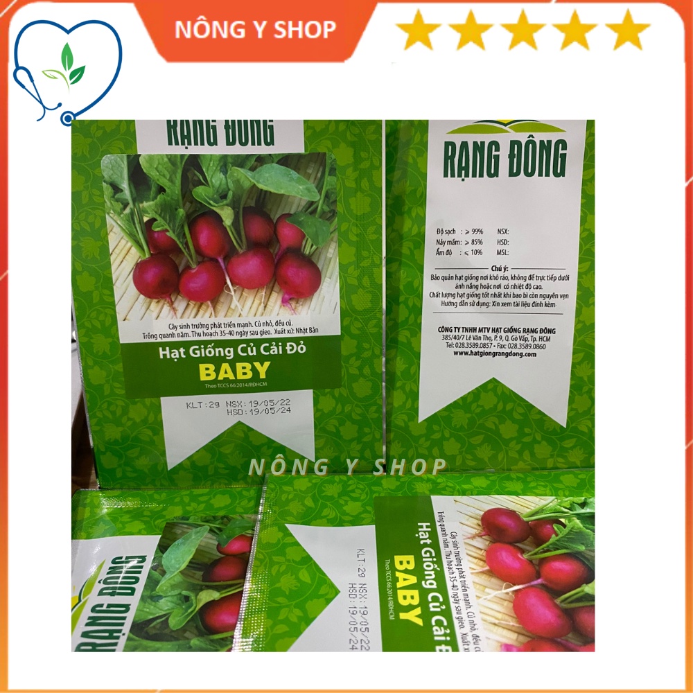 Hạt giống Củ cải đỏ tròn Baby Rạng Đông