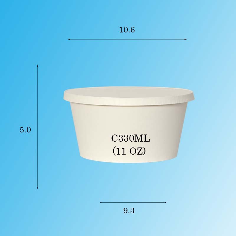 [HCM]50 Chén Giấy 11oz 330ML (có nắp hoặc không nắp)