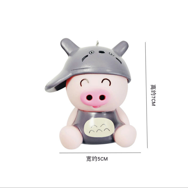 Móc khoá heo con đội mũ