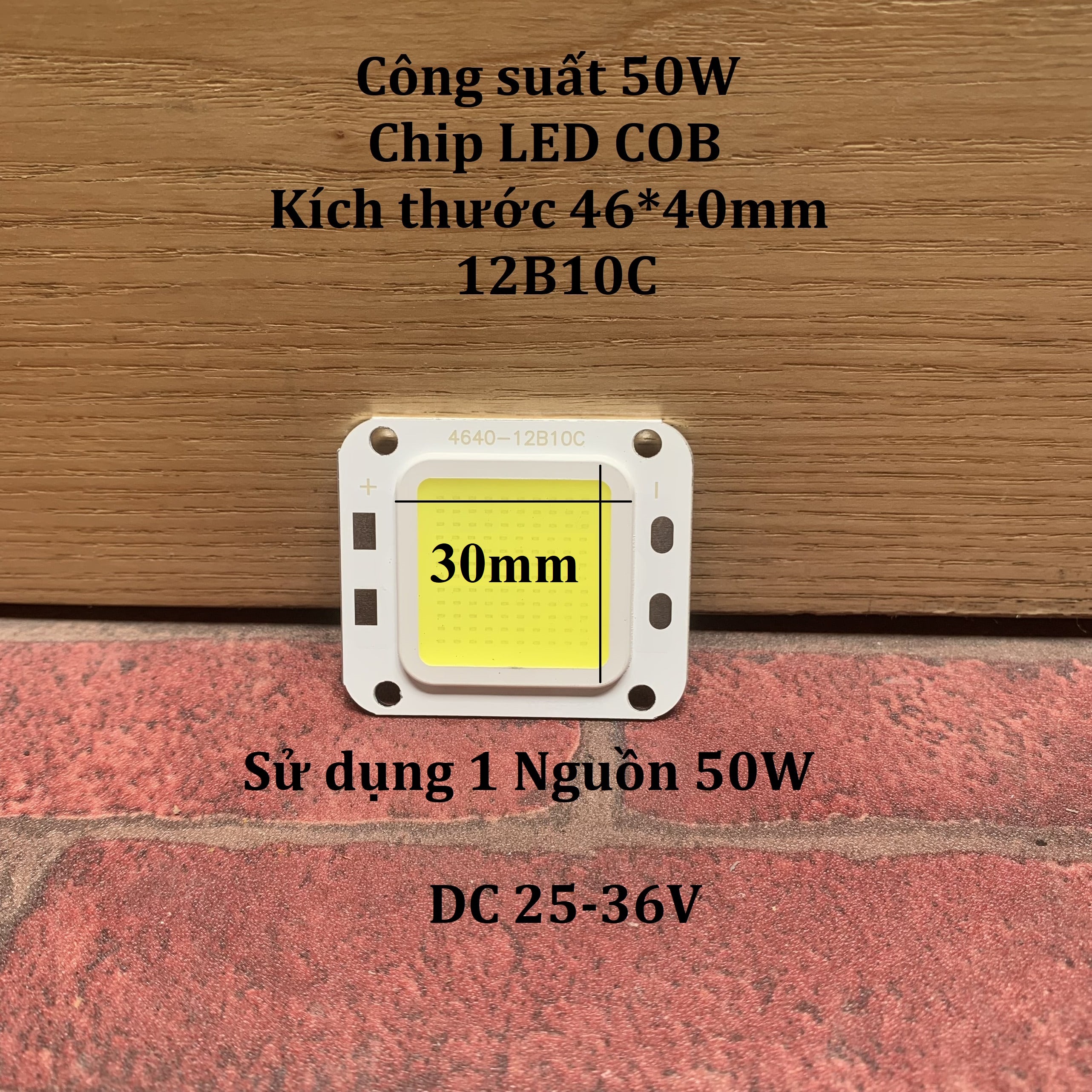 Mắt chip led cob đèn pha trắng, vàng công suất 20w-30w-50w-100w-150w-200w