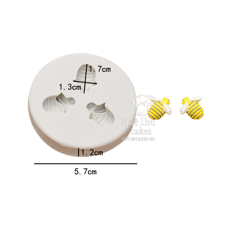 Bộ khuôn silicon con ong, ốp viền tổ ong 13x10cm đổ rau câu 3d, 4d