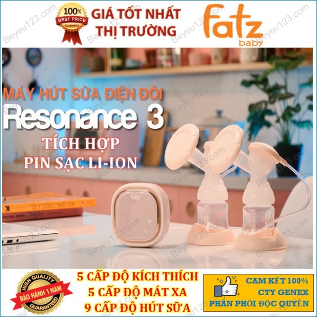 (Resonance 3) Máy hút sữa điện đôi Fatz có Tích pin sạc Fatzbaby FB1160VN GHOT1