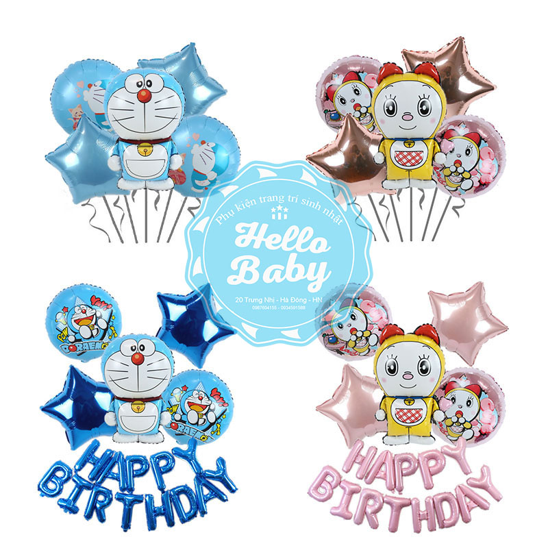 Bóng trang trí sinh nhật hình Doraemon - Đôremon (Nhiều Mẫu)