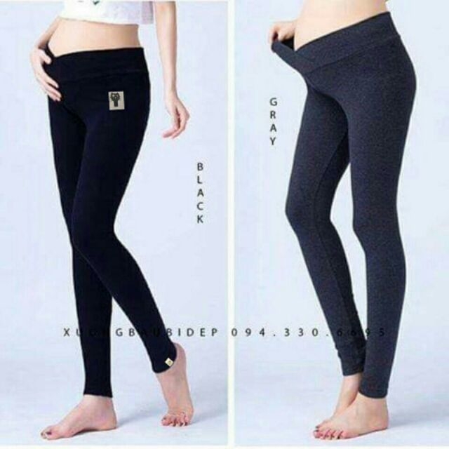 Quần Legging Bầu Cạp Chéo, Chất Cotton Đẹp