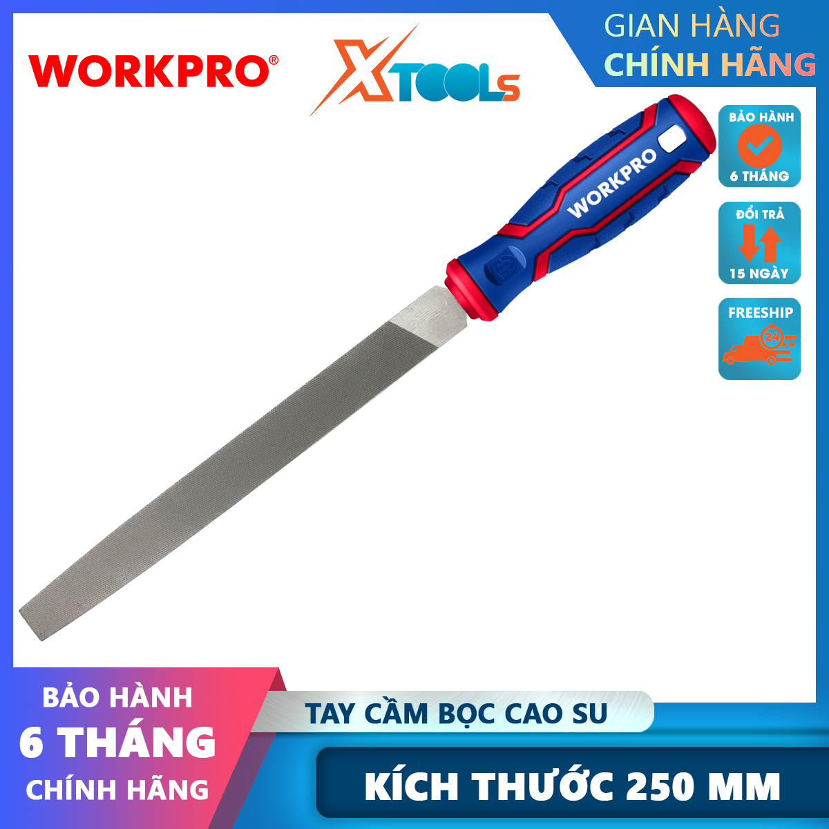 Straight file, measures 250mm workpro-wp25758