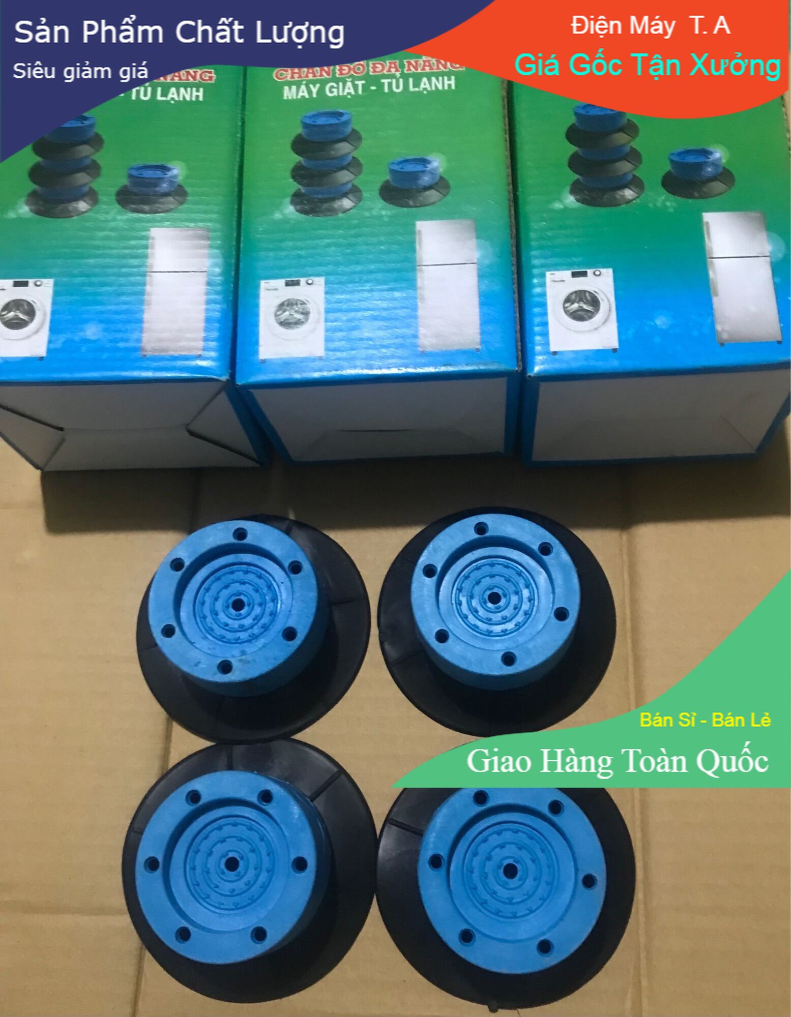 Bộ 4 chân kê chống rung cho máy giặt , tủ lạnh