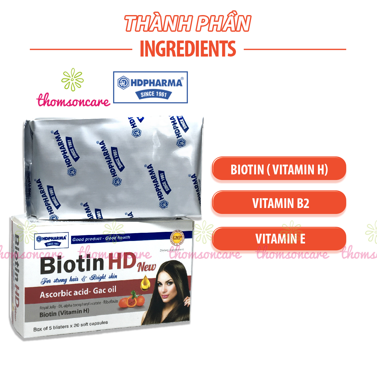 biotin hd - bổ sung dưỡng chất cho tóc ngăn ngừa tóc gãy rụng 5