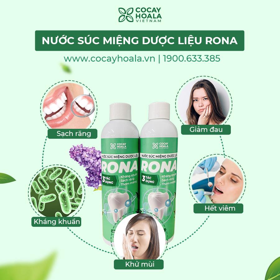 [HCM][CHAI LỚN 180ML] Nước súc miệng dược liệu Rona CoCayHoaLa - chai 180ml