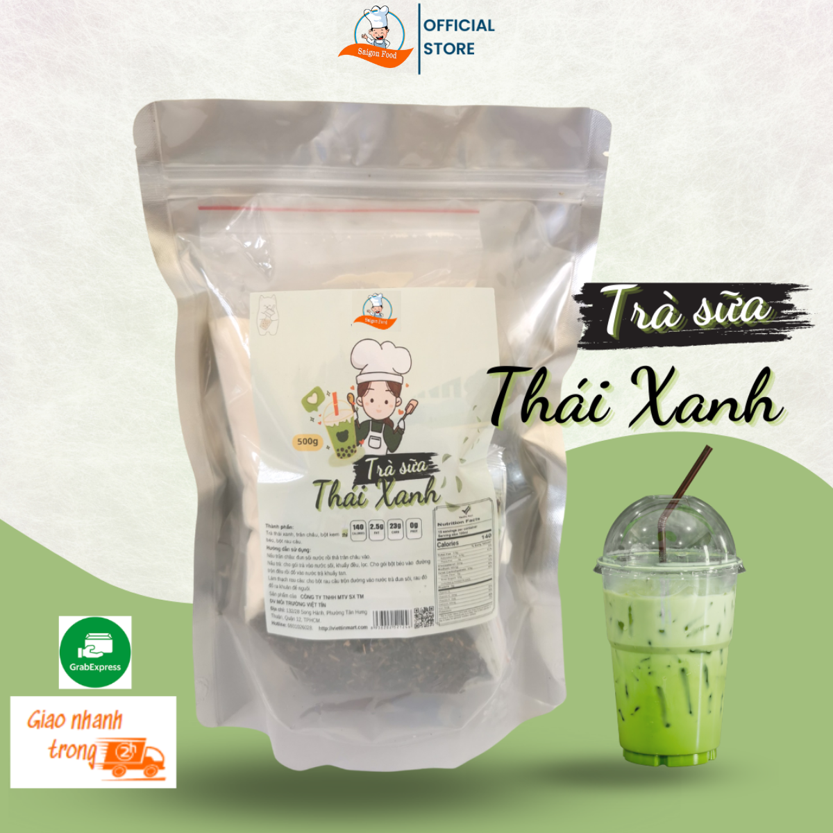Set Nấu Trà Sữa Thái Xanh 500g