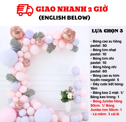 Set bóng trang trí Sinh nhật bé gái BBG04