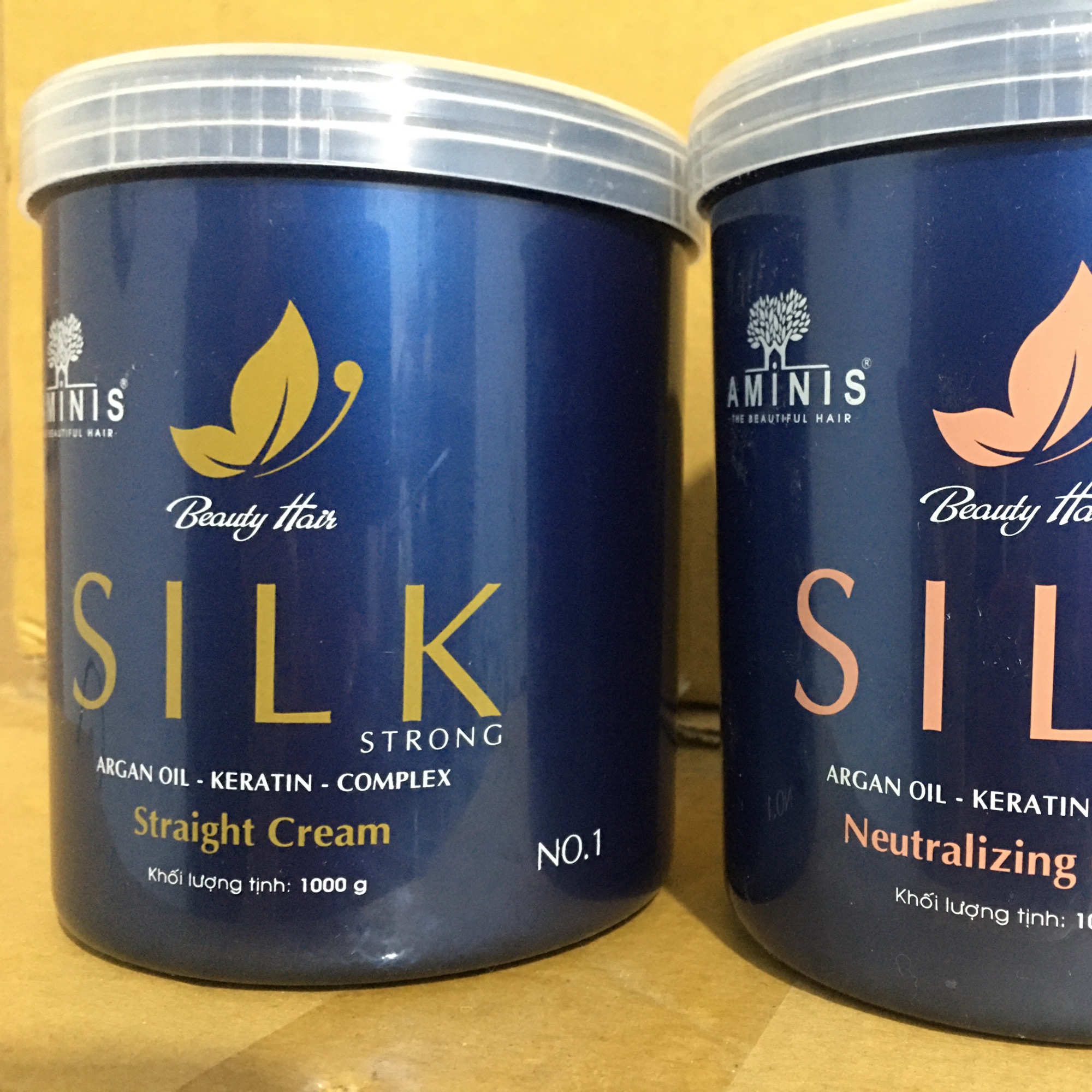 [HCM]Cặp thuốc duỗi tóc Silk cao cấp 1000ml*2