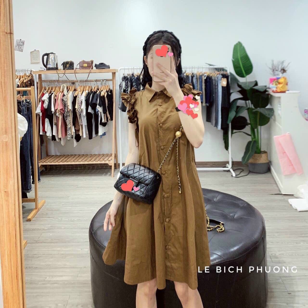 Váy bầu thời trang thiết kế chất lụa hoa freesize từ 45 đến 70kg-đầm bầu sơ mi sang chảnh