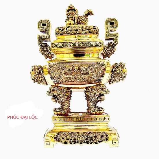 Lư hương vuông Vĩnh Tiến số 1 (VT1) cao 34 cm