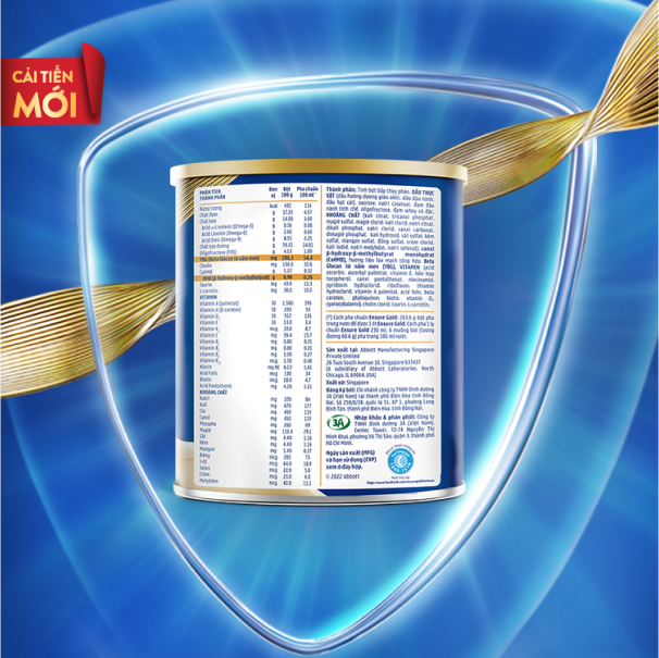 [ Tích lũy + Hoàn 50k] Sữa bột Ensure Gold Abbott (HMB) lúa mạch 850g date 2024