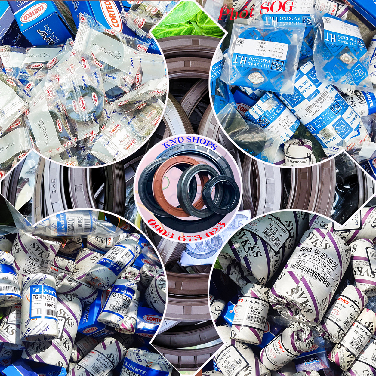 [01 cái] Phớt lò xo chặn dầu (oil seal) cho trục máy, bảo vệ vòng bi các loại  máy cắt cỏ, máy công nghiệp . Hiệu SOG, NOK, NACTEC, NAK, JANITE, SVKS ( 01/02 lò xo)