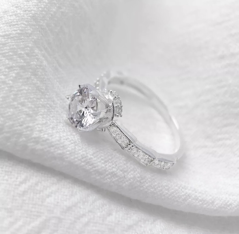 Nhẫn nữ THJ Đốt trúc đính đá sáng đẹp chuẩn bạc ta - THJ SILVER
