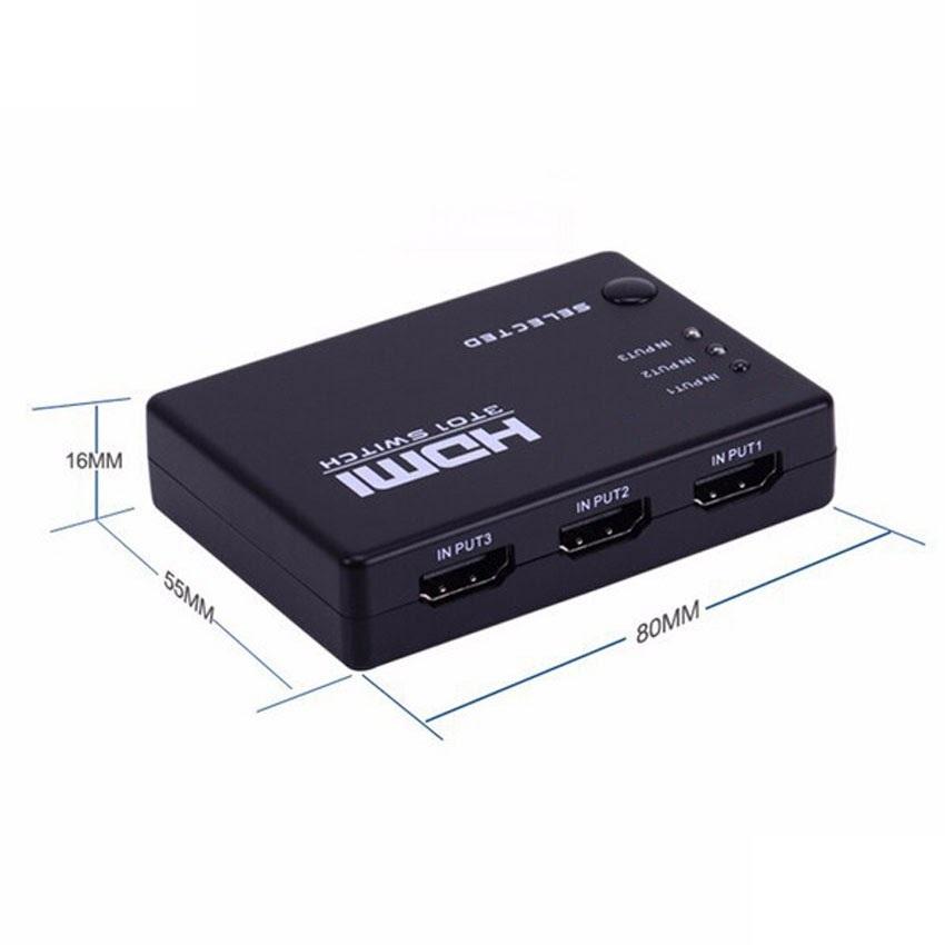 Bộ gộp HDMI Switch 3 vào 1 ra(Đen)