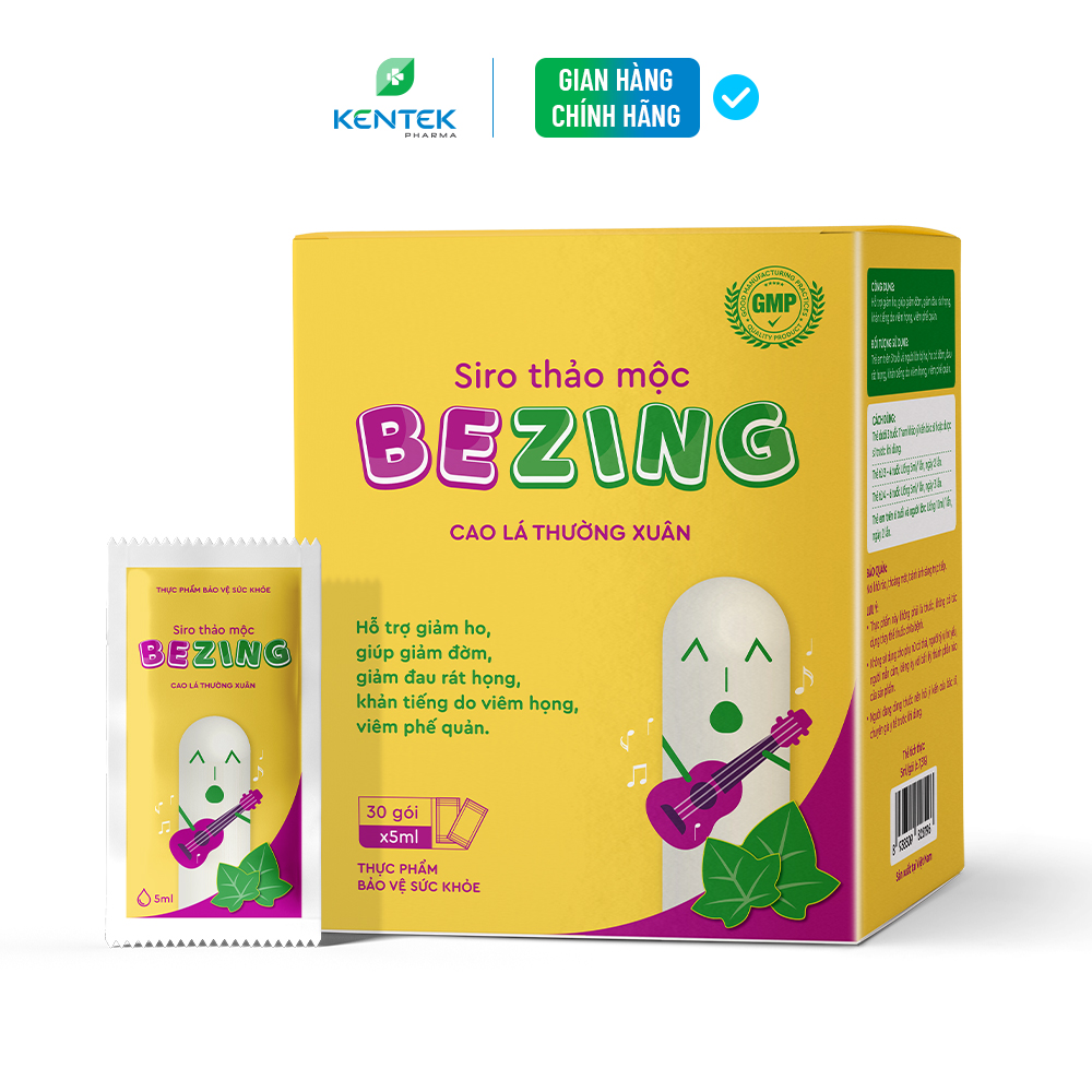 Siro ho thảo mộc BEZING bổ phế, giảm ho (Hộp 30 gói x 5ml)