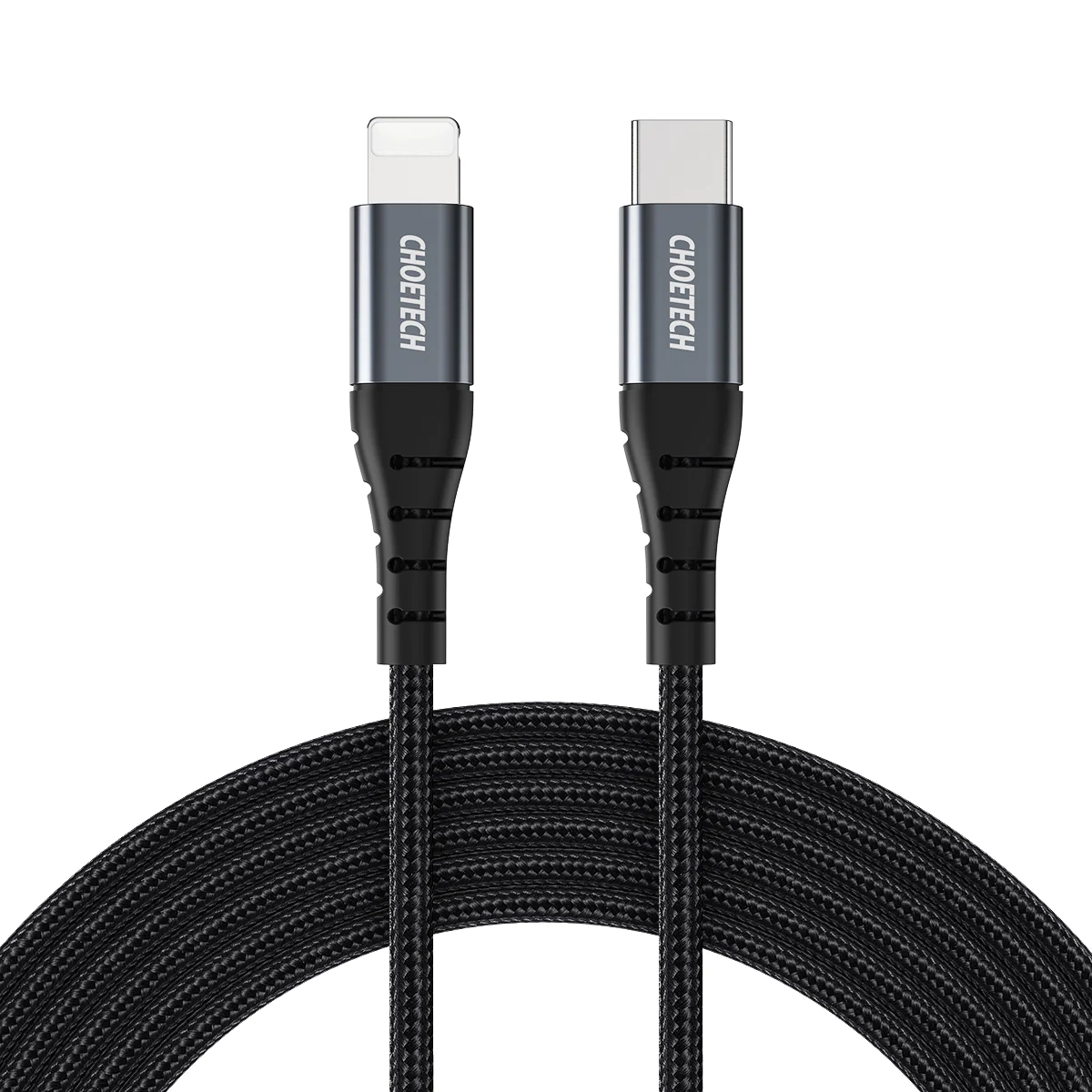 Dây cáp sạc nhanh Choetech bọc dù dài 2m USB-C cho Iphone chuẩn MFi