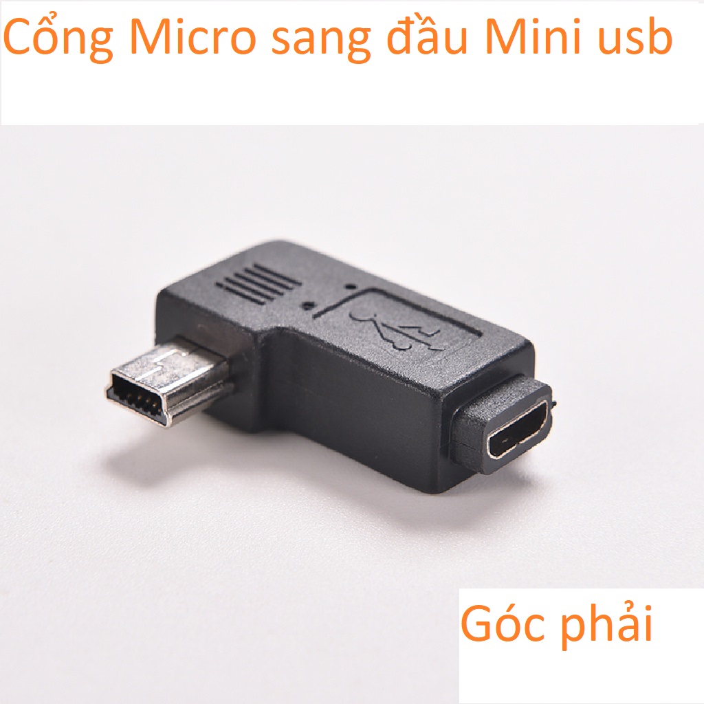 Micro USB to Mini USB Adapter - Mini USB to Micro USB Adapter Left and Right Angles