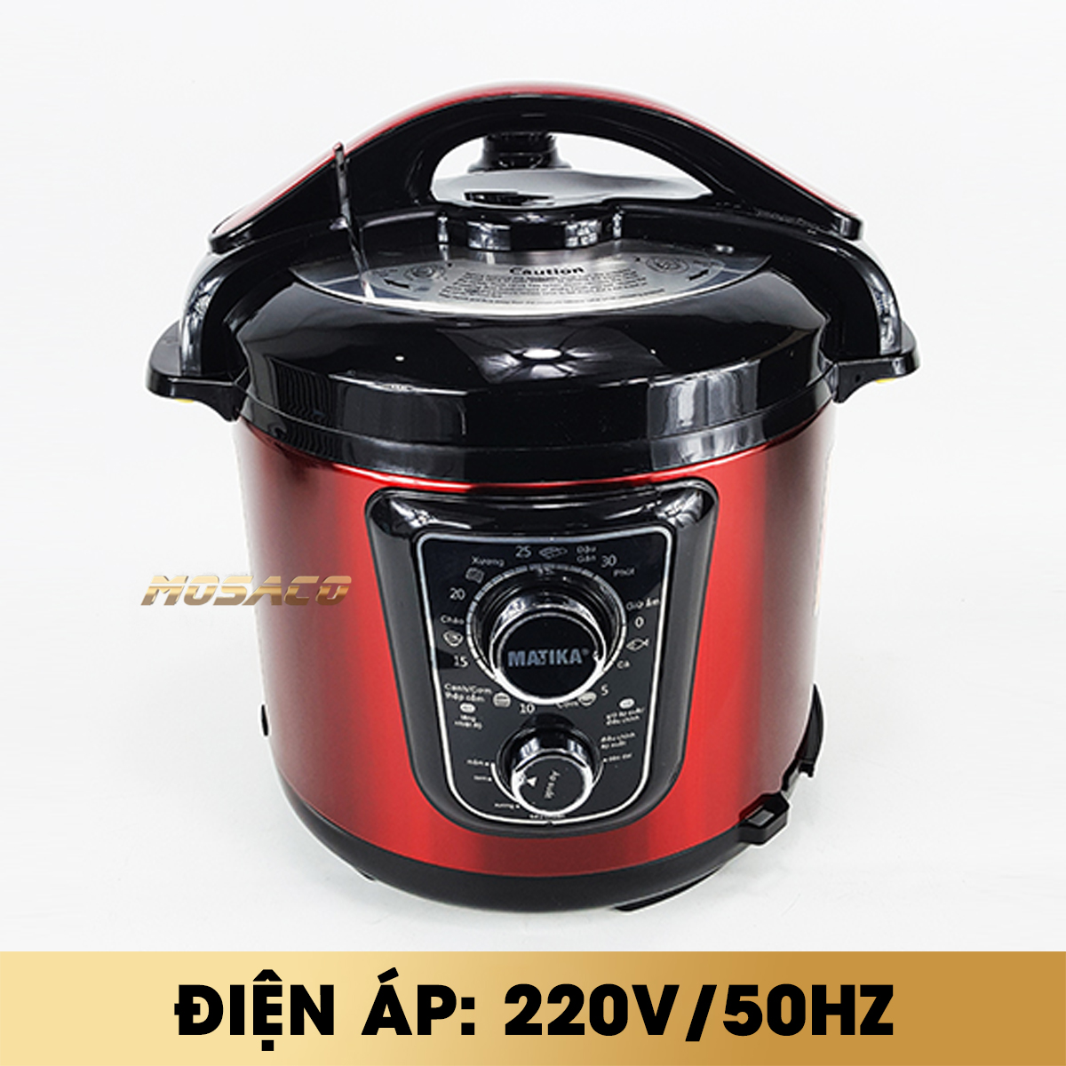 Electric pressure cooker Matika mtk-9262 large capacity 6L together 5 mode cooking standard, power 1000W. Multifunctional pressure cooker pot stainless steel powder coating, bowel pot aluminum alloy coating anti-adhesive, rubber gasket sealed-mosaco