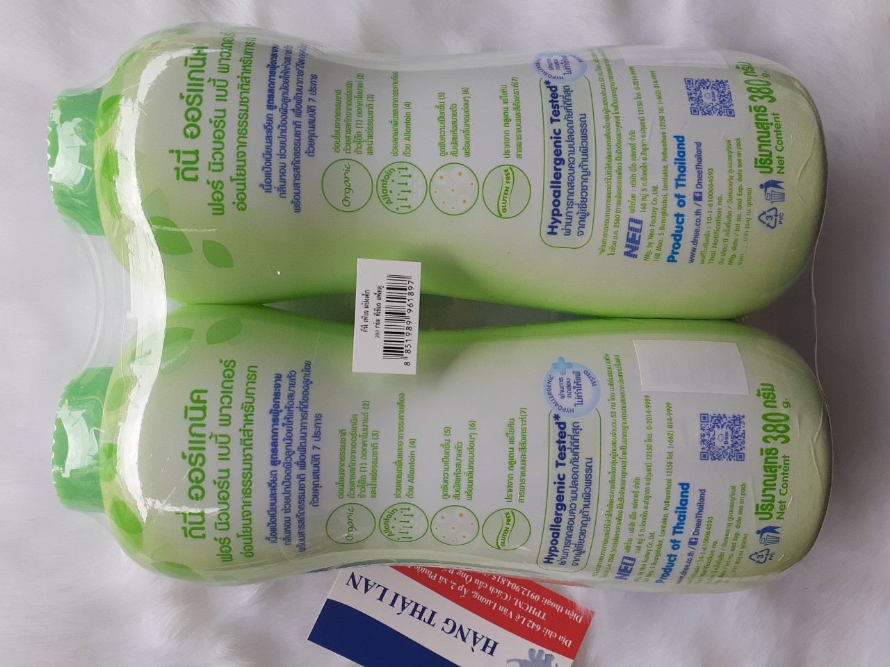 [HCM]Combo 2 chai Phấn rôm Dnee 380gr Thái lan- Phấn Dnee Màu xanh