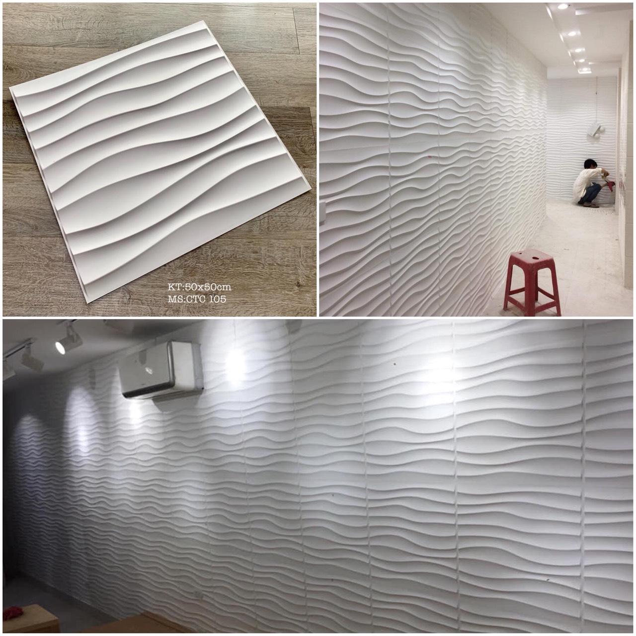 COMBO 10 Tấm ốp tường PVC VÂN SÓNG